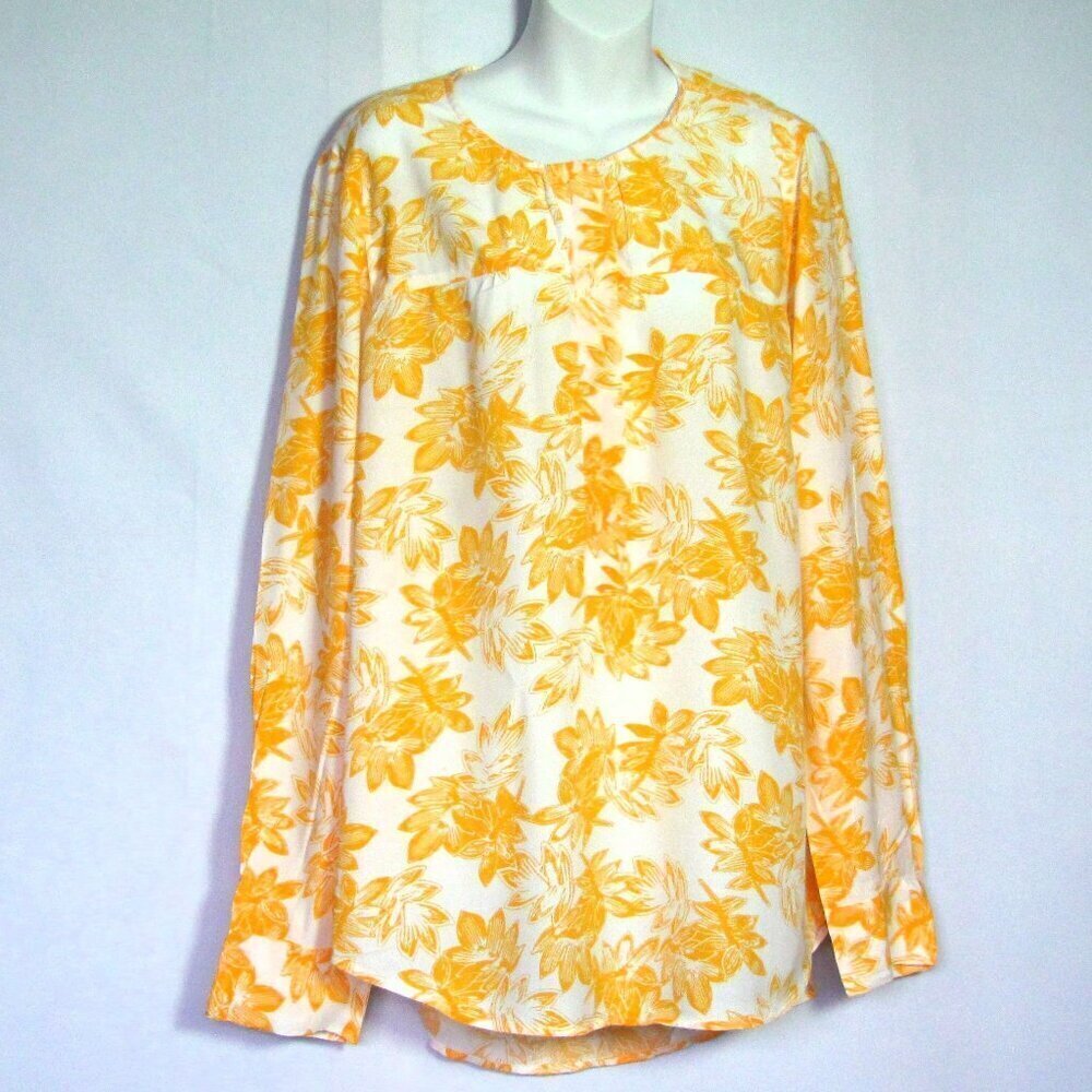J. Crew Shirt Long Sleeve Floral Yellow Size XL